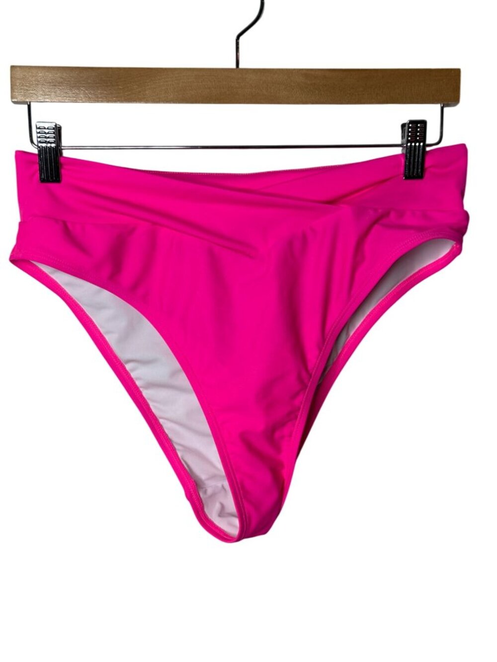 Halara Size L Hot Pink Crossover High Waist Bikini Swim Bottom